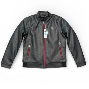 Ferrari F Collections Leather Moto Racer Jacket Size L  **BRAND NEW**